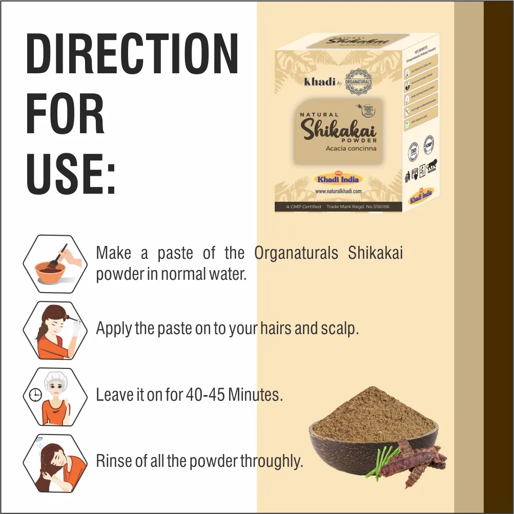 Direction for use of Shikakai powder - www.dkihenna.com